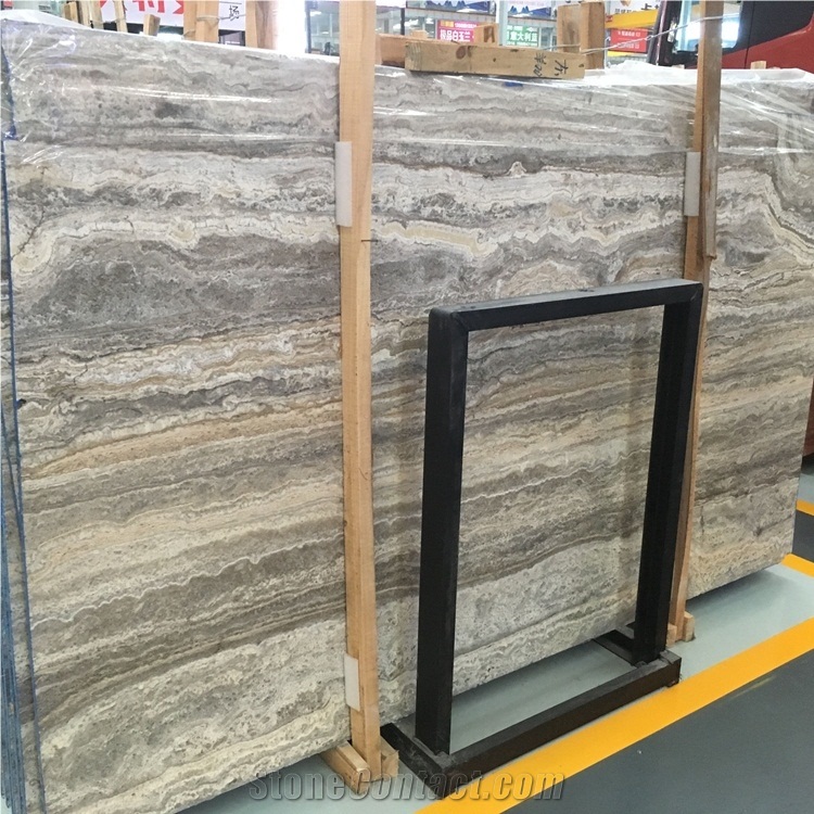 Iran Light Silver Travertine Slabs