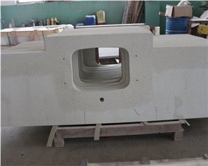 Jade Spot White Quartz Kitchen Countertops