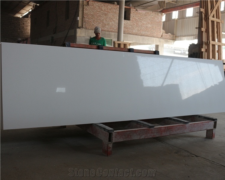 Jade Spot White Quartz Kitchen Countertops