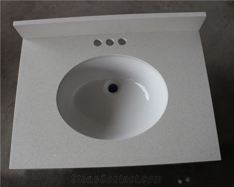Jade Spot White Quartz Vanitytops