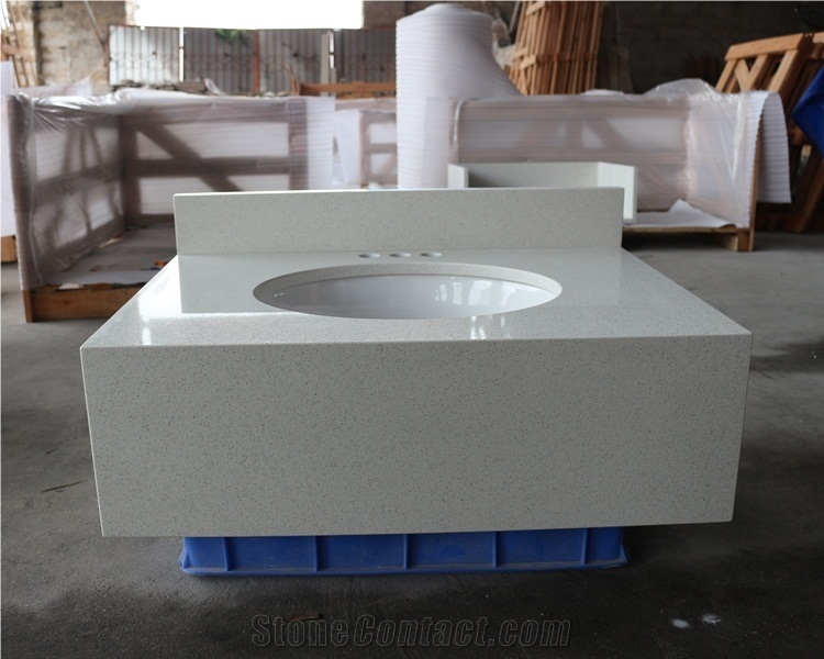 Jade Spot White Quartz Vanitytops