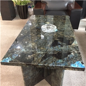Labradorite Blue Granite Countertops & Backsplash
