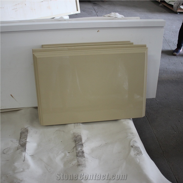 Laminated Bullnose Beige Quartz Countertops