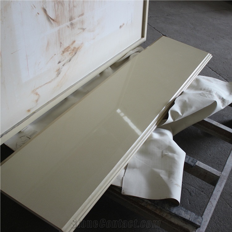 Laminated Bullnose Beige Quartz Countertops