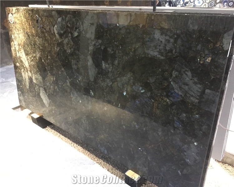 Large Slab Translucent Gemstone Labradorite Blue