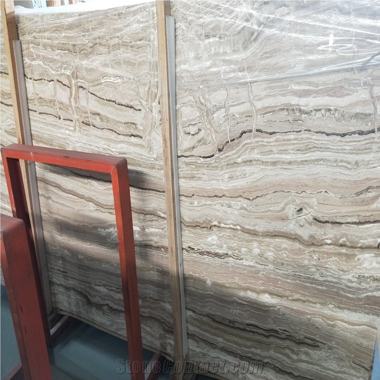 Light Brown Wood Marble Slab