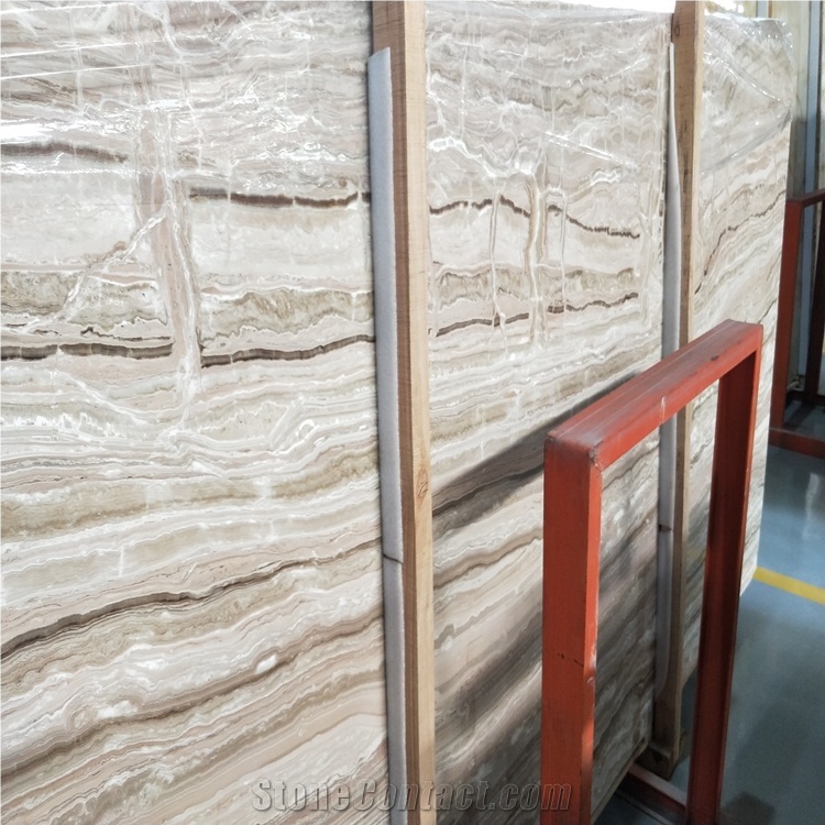 Light Brown Wood Marble Slab