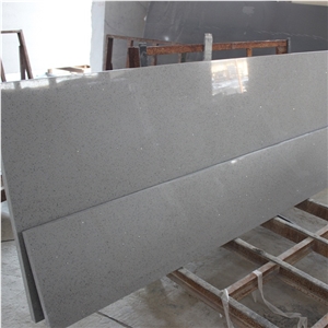 Light Grey Mirror Sparkle Quartz Countertops