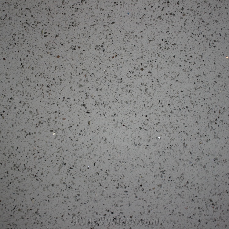 Light Grey Mirror Sparkle Quartz Countertops