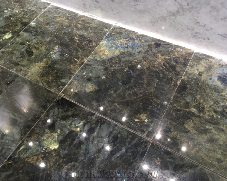 Madagascar Labradorite Blue Granite Flooring Tiles