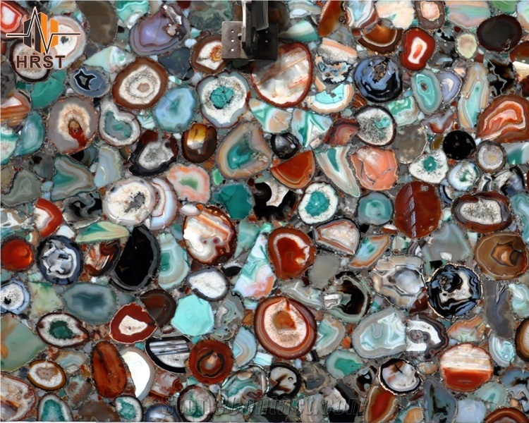 Multicolor Agate Stone Wall Panels Tiles