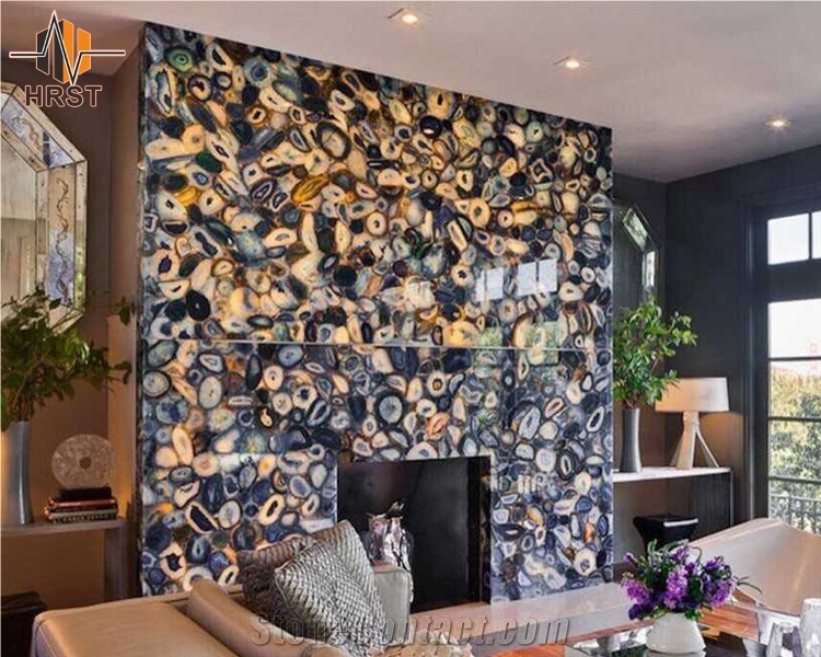 Multicolor Agate Stone Wall Panels Tiles