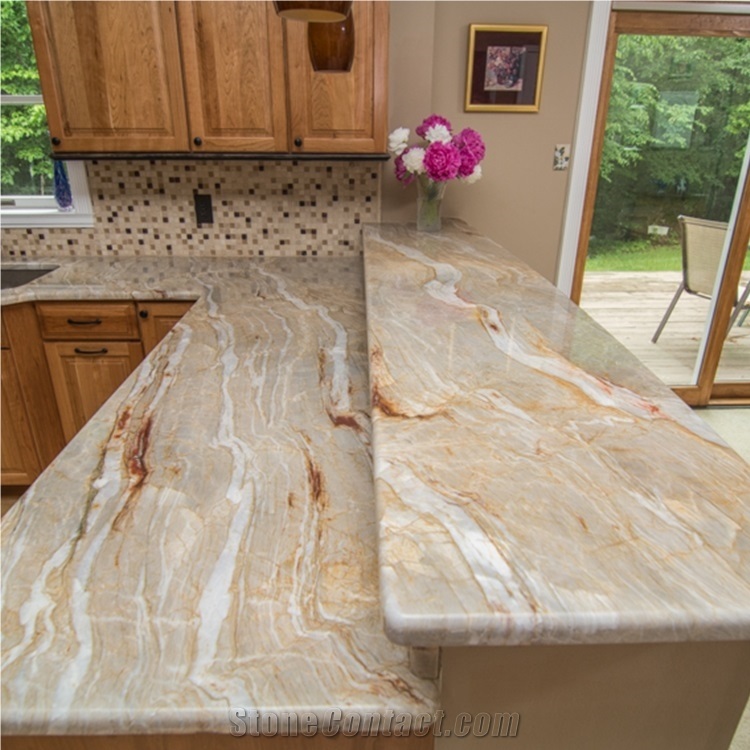 Nacarado Quartzite Prefab Kitchen Countertops