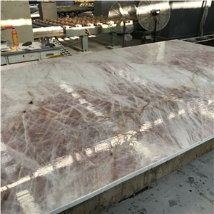 Natural Crystal Pink Quartzite Slabs