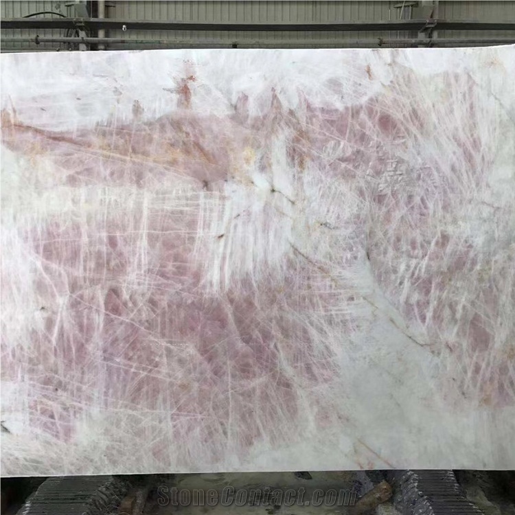 Natural Crystal Pink Quartzite Slabs