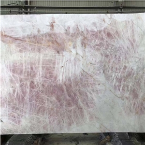 Natural Crystal Pink Quartzite Slabs