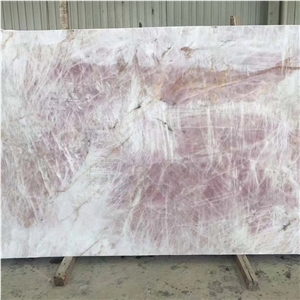 Natural Crystal Pink Quartzite Slabs