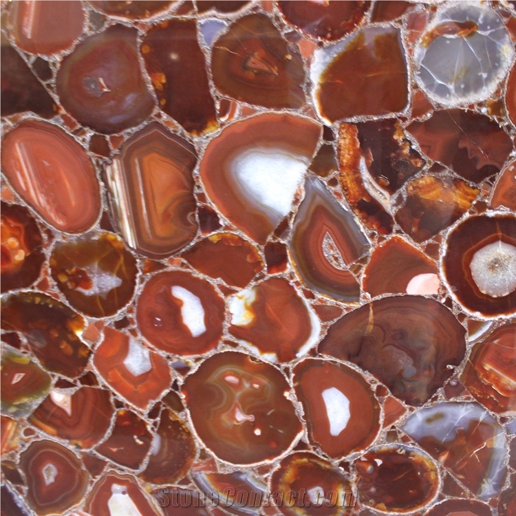 Natural Gemstone Red Agate Slab Stone