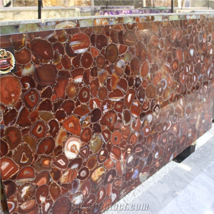 Natural Gemstone Red Agate Slab Stone