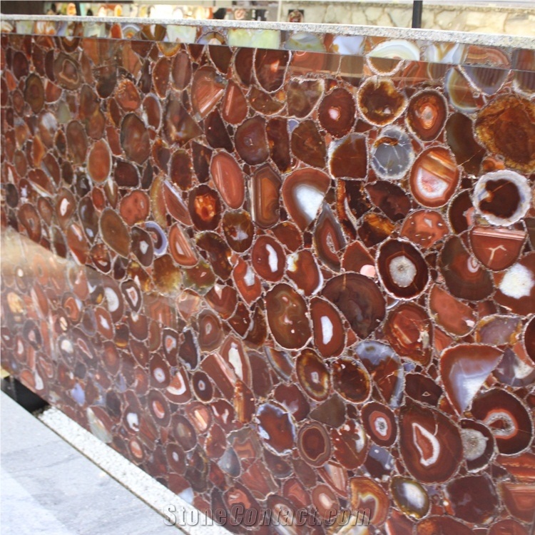 Natural Gemstone Red Agate Slab Stone