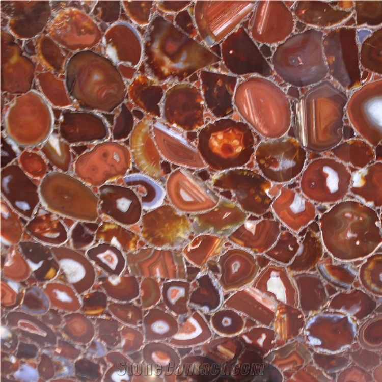 Natural Gemstone Red Agate Slab Stone
