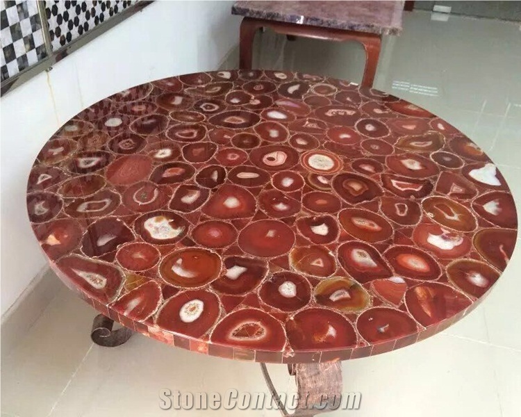 Natural Gemstone Red Agate Slab Stone