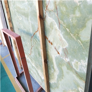 Natural Kerman Green Onyx Slab