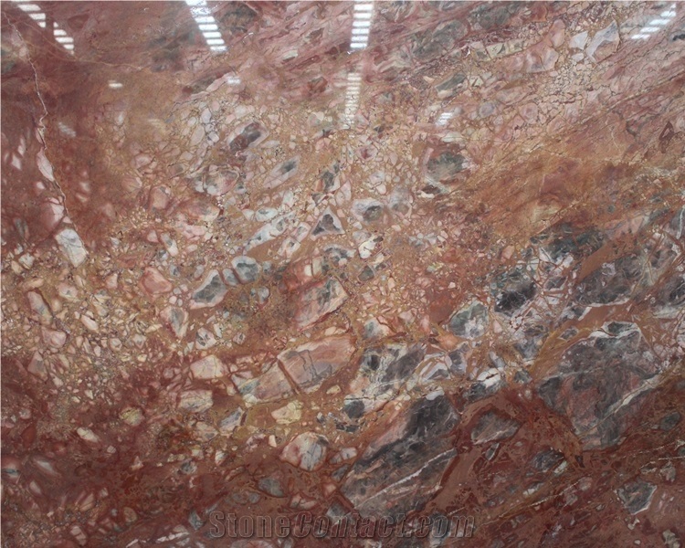Natural Polished High Quality Rosso Damasco Marble