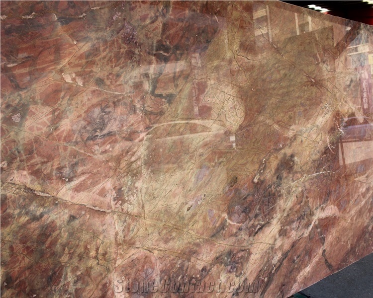 Natural Polished High Quality Rosso Damasco Marble