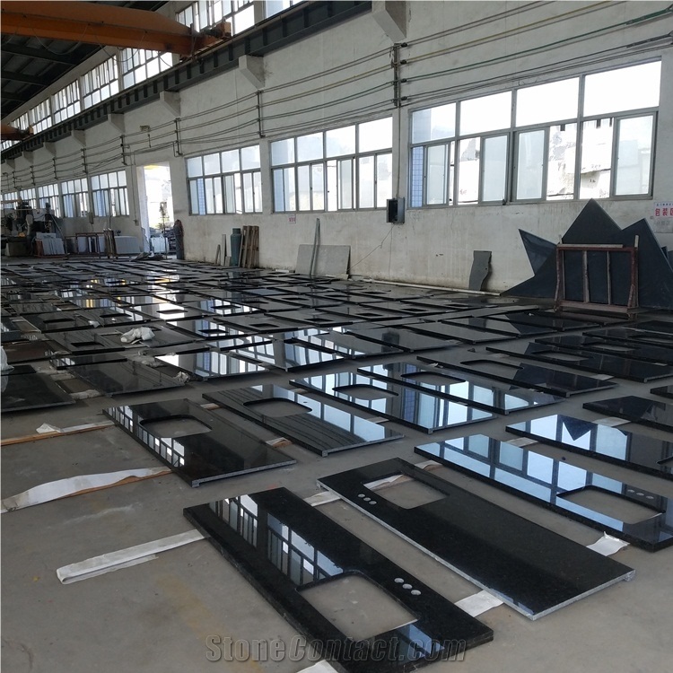 Polished Black Pearl Granite Counter Tops
