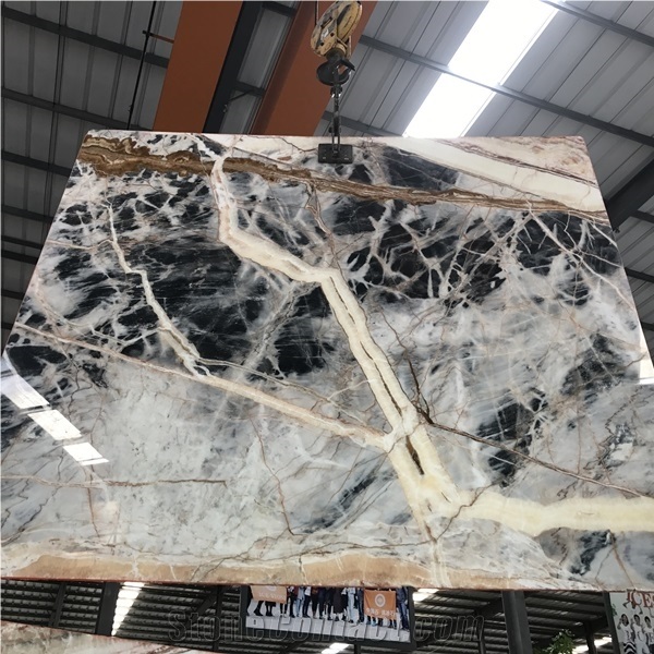 Polished Jungle Black Marble Slab