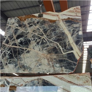 Polished Jungle Black Marble Slab