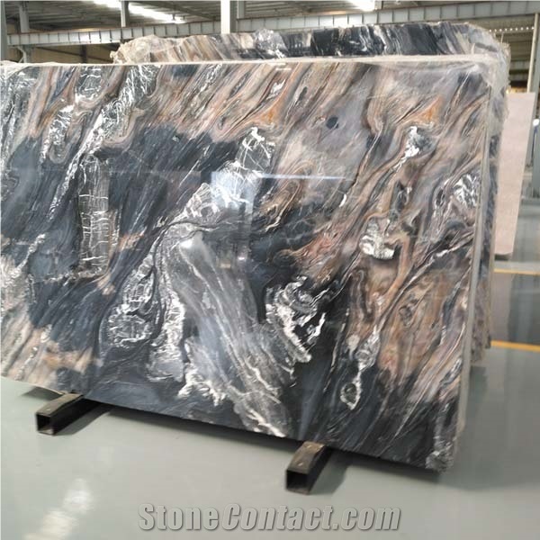Polished Louis Gray Agate Marble Slab