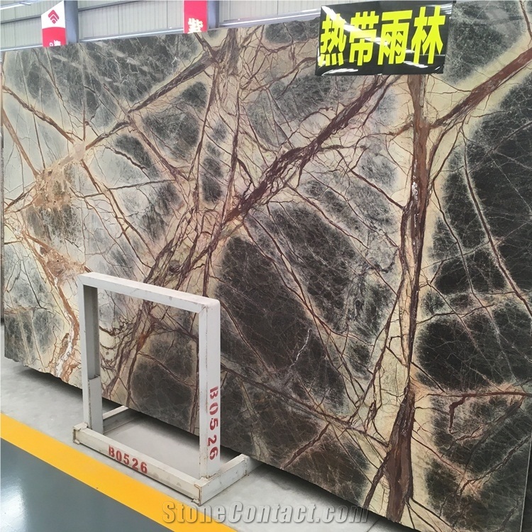 Polished Rainforest Green Marble Slabs and Tiles