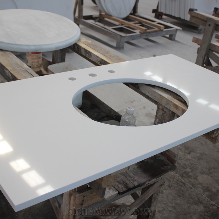 Pure White Quartz Bath Tops