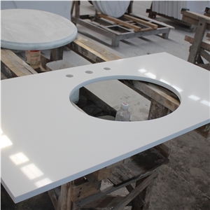 Pure White Quartz Bath Tops
