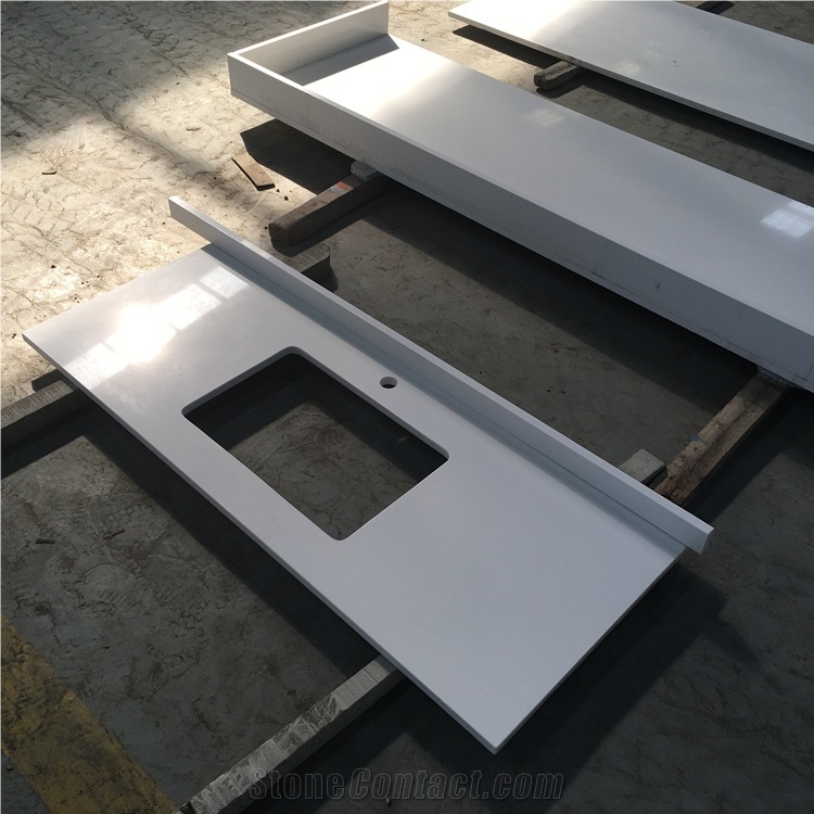 Pure White Quartz Bath Tops