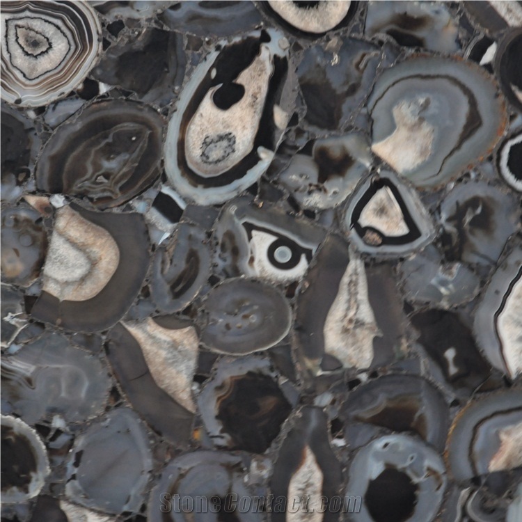 Semi Precious Black Agate Stone Slab Price