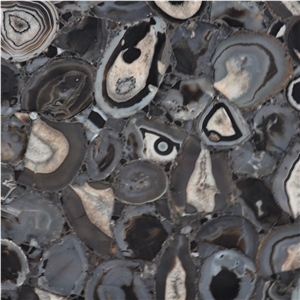 Semi Precious Black Agate Stone Slab Price