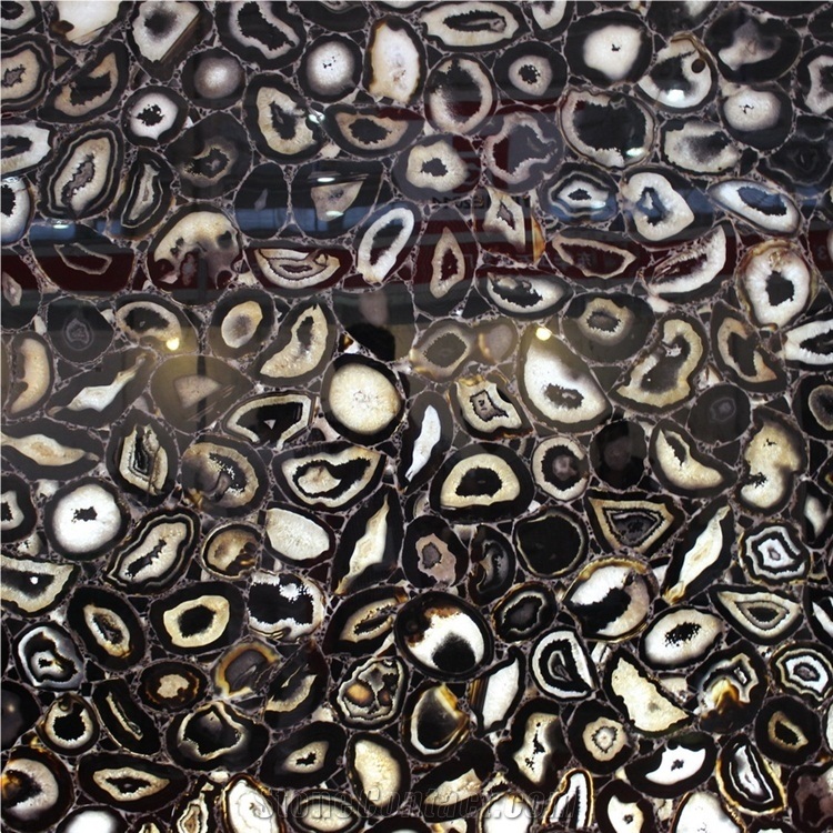 Semi Precious Black Agate Stone Slab Price