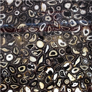 Semi Precious Black Agate Stone Slab Price