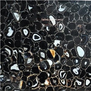 Semi Precious Black Agate Stone Slab Price
