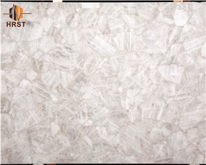 Semi Precious Translucent Stone Crystal White Slab