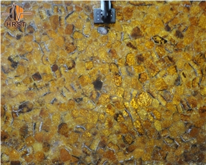 Semiprecious Backlit Crystal Yellow Slab