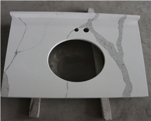 Solid Surface Calacatta Quartz Custom Vanity Tops