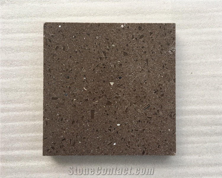 Sparkle Chocolate Brown Quartz Slabs