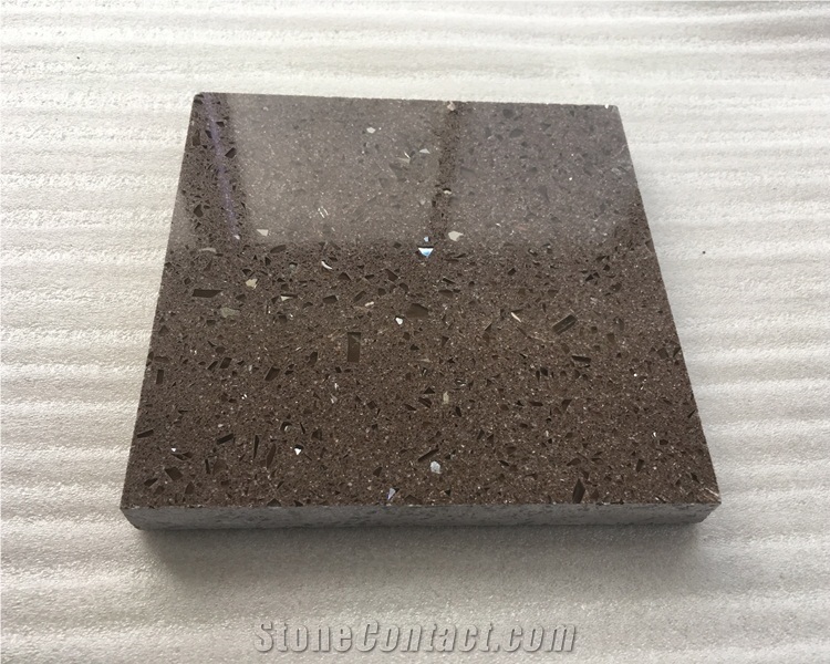 Sparkle Chocolate Brown Quartz Slabs