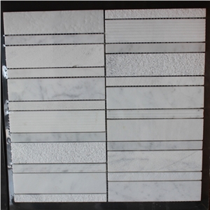 Split & Polished Face Marble Mosaic Tile
