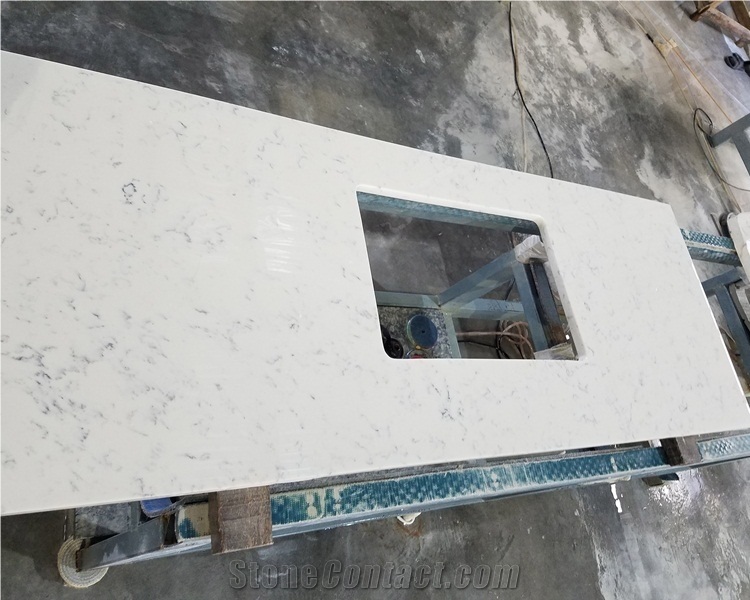 Statuario White Quartz Bath Tops