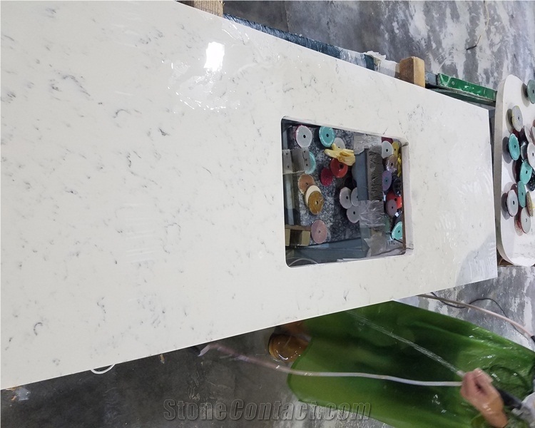 Statuario White Quartz Bath Tops